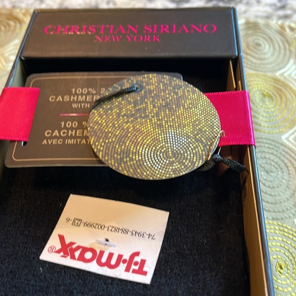 NEW Christian Siriano New York 2-Ply Cashmere Gloves with Faux-Fur Trim In Black - Picture 3 of 8